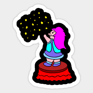 Watching the stars Sticker